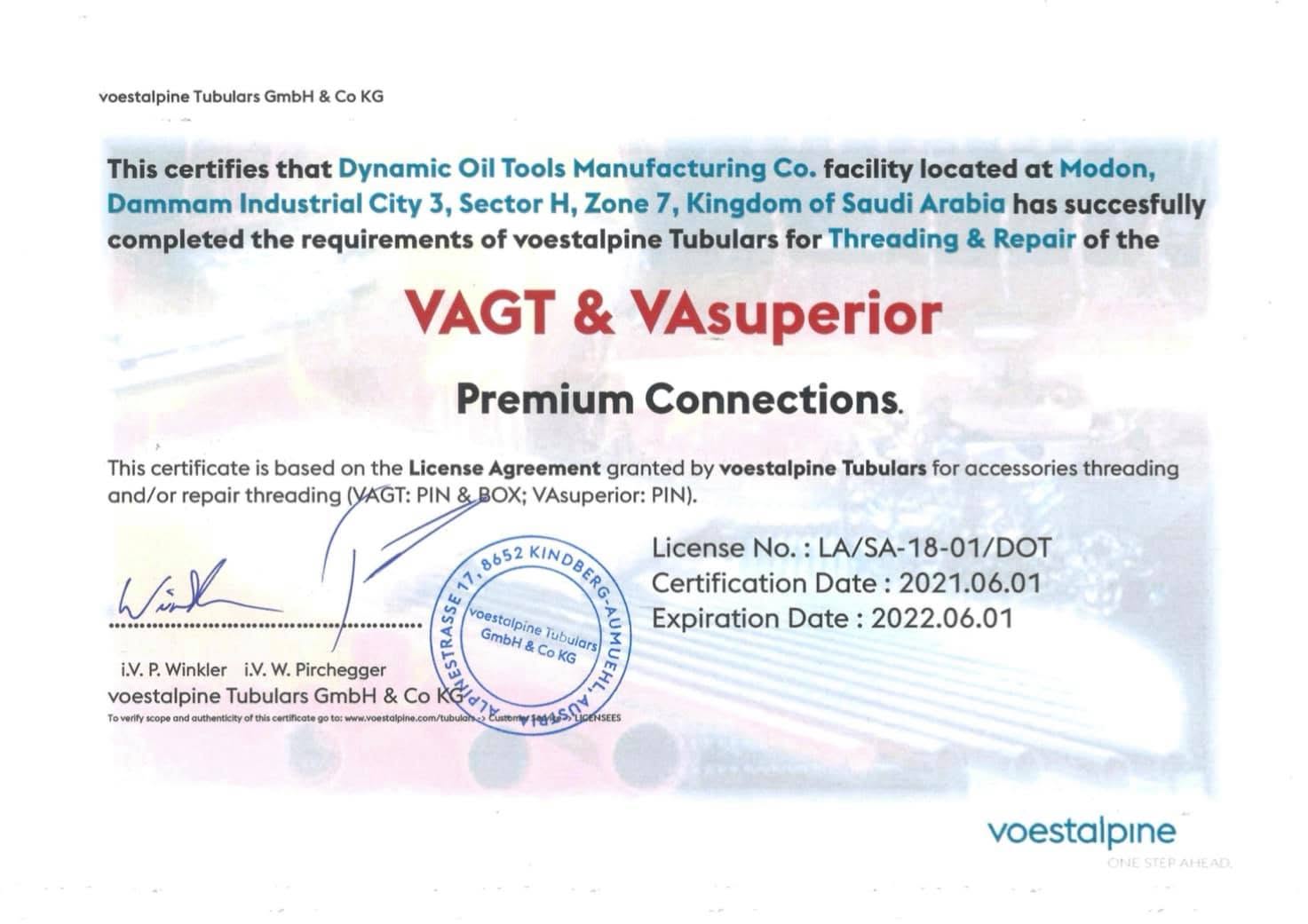 API Spec 11B Certificate of Registration